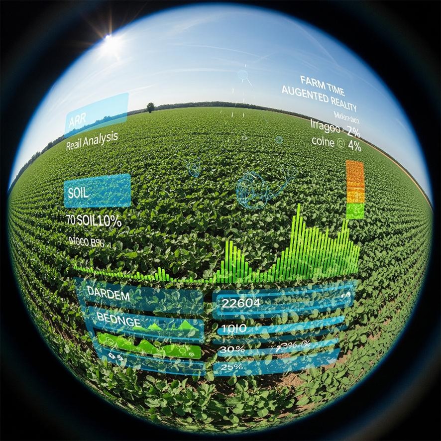 Visão aérea de área agrícola sustentável